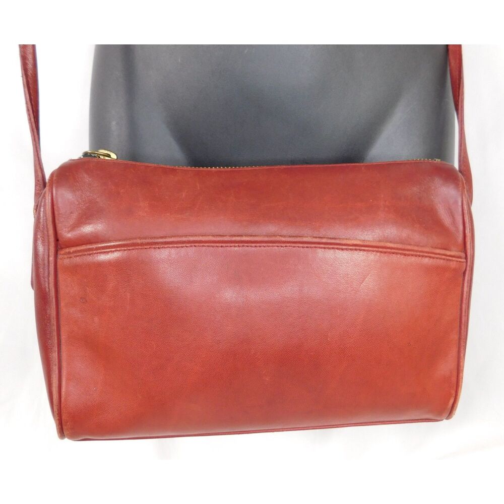 Vintage Coach # 0140-316 Red Leather Crossbody Bag Purse USA